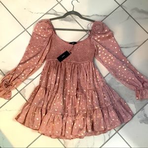 Aeom Blush/Mauve Babydoll Dress